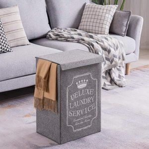 Laundry Basket with Lid, 72L Large Collapsible Clothes Hamper with Handle